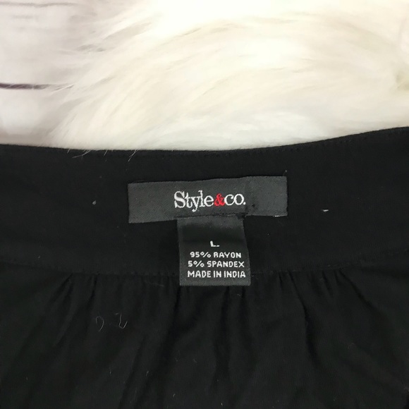 Style & Co. Large black blouse Beaded neckline - Picture 5 of 6