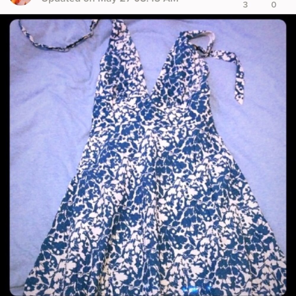 jcrew blie and white dress