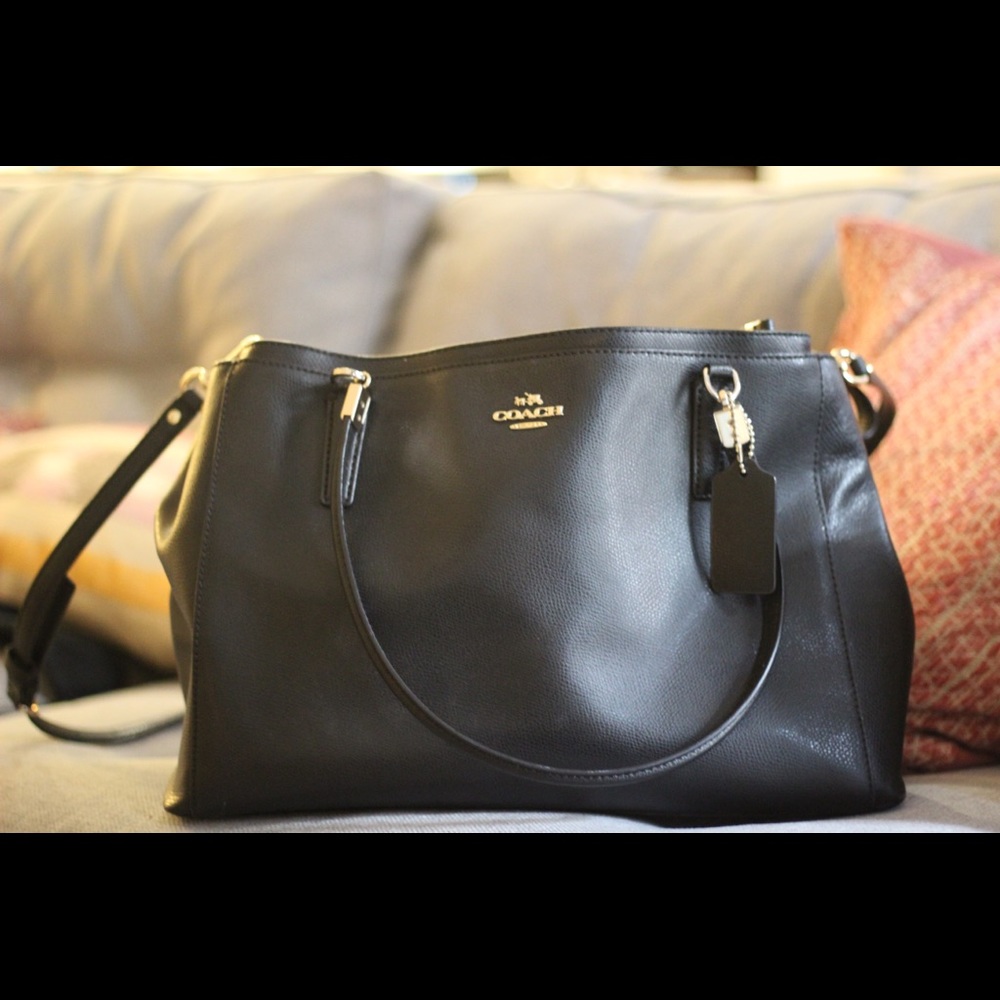 Black leather Coach purse