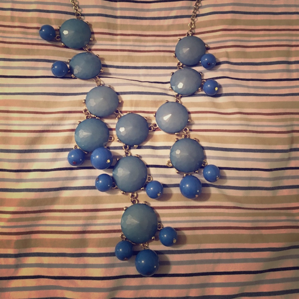 🍍Blue Large Bubble Necklace Silver