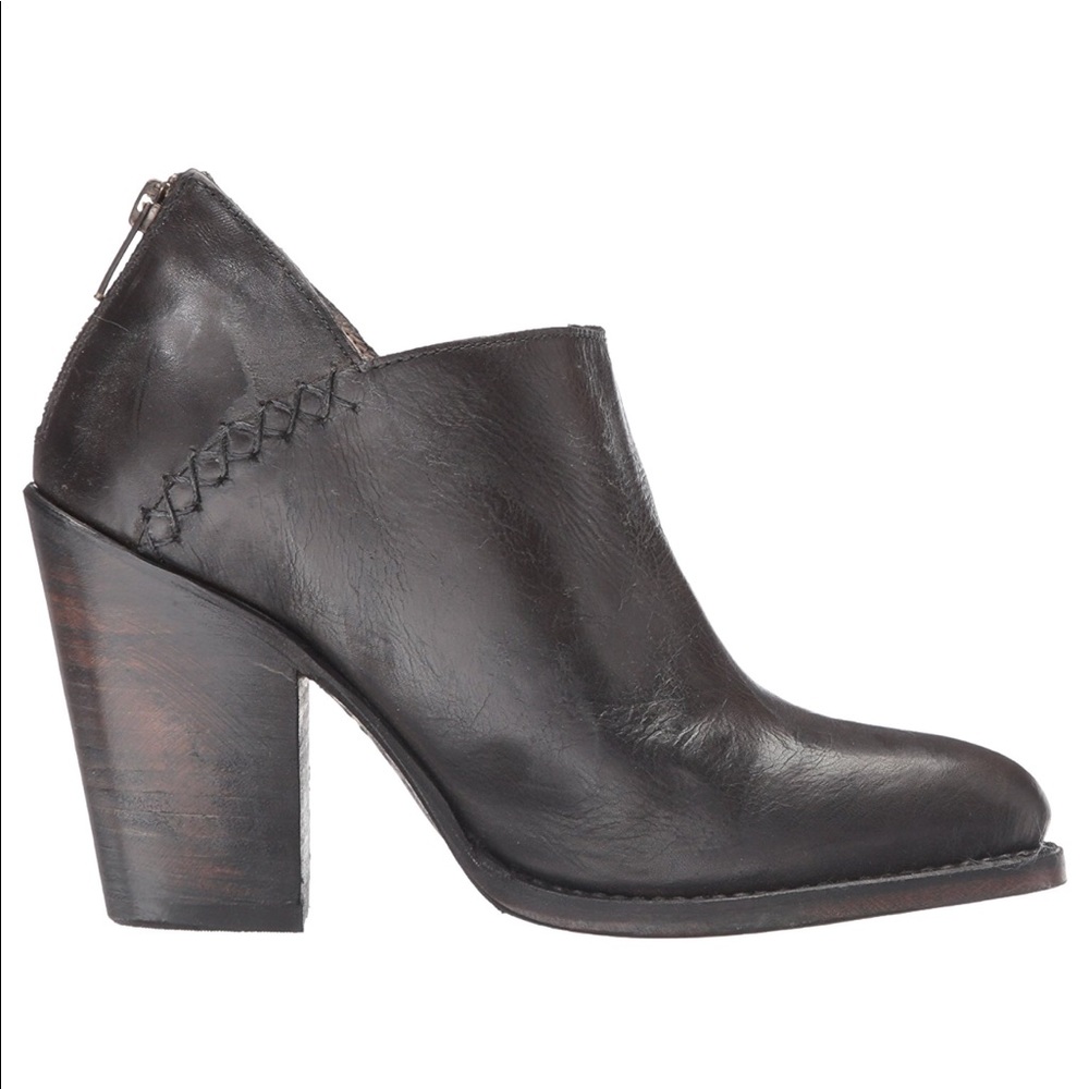 Freebird Distressed Black Stitched Ankle Bootie - Picture 7 of 8