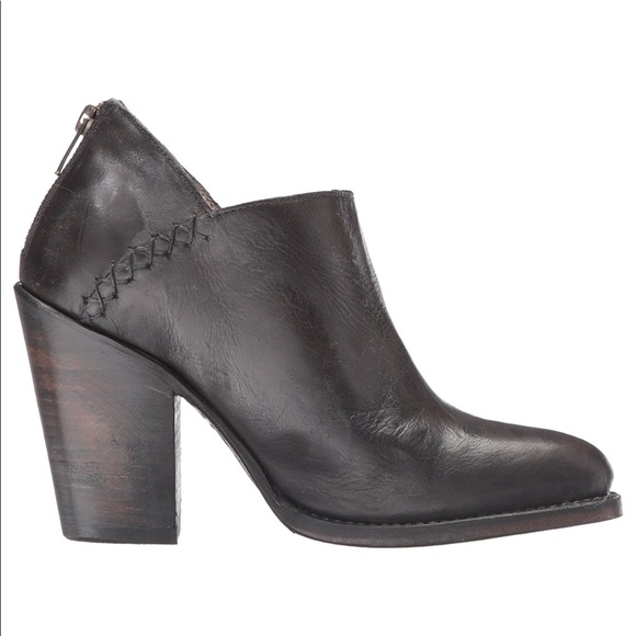 Freebird Distressed Black Stitched Ankle Bootie - Picture 7 of 8