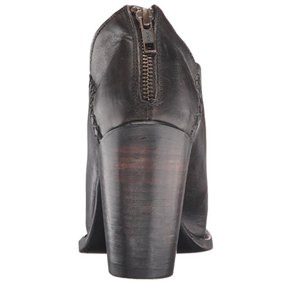 Freebird Distressed Black Stitched Ankle Bootie - Picture 8 of 8