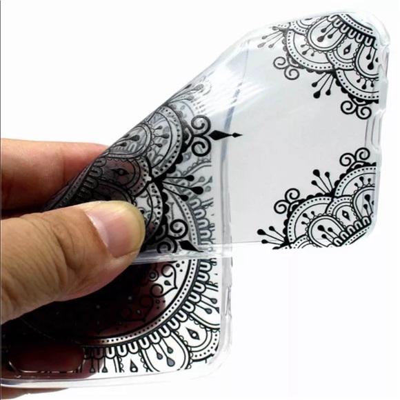 Clear Black Lace Flexible iPhone 7 Fashion Case - Picture 2 of 4