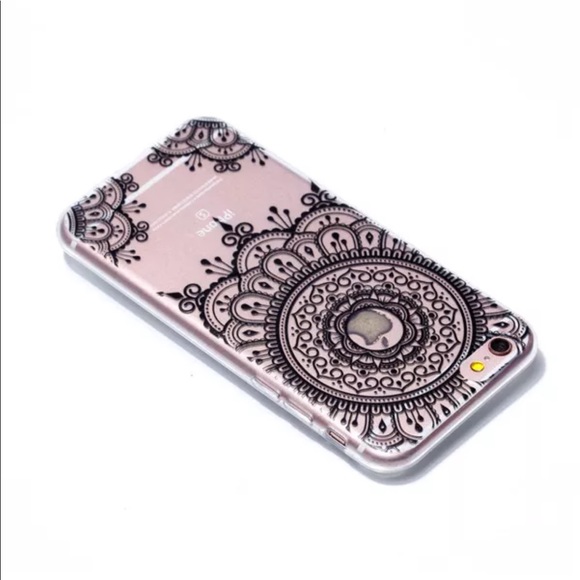 Clear Black Lace Flexible iPhone 7 Fashion Case - Picture 3 of 4