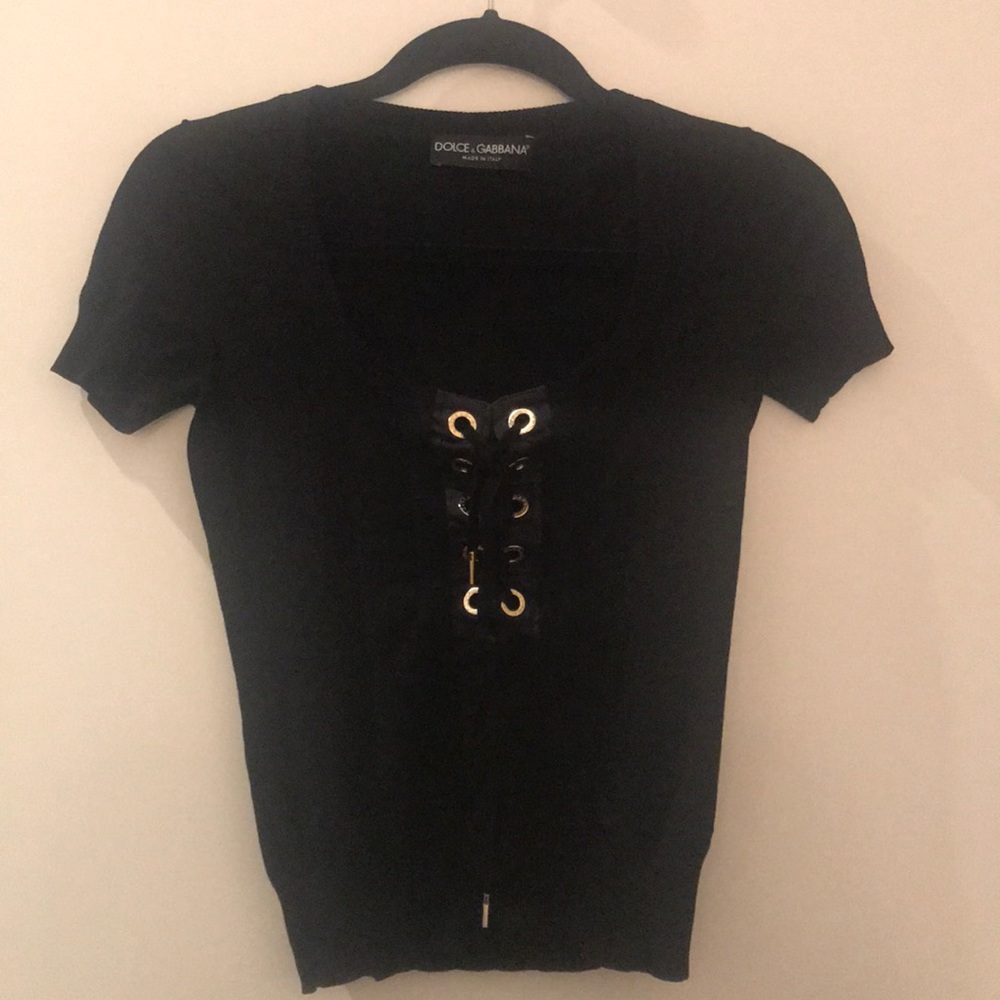 Dolce and Gabbana lace up top