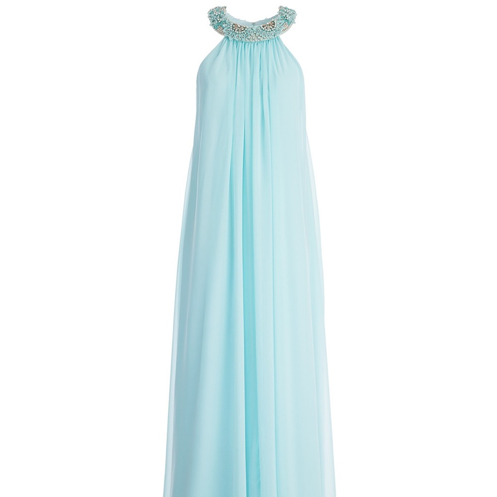 Badgeley Mischka turquoise gown, size 0