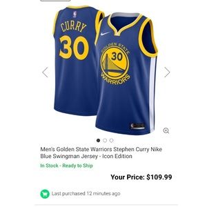Steph Curry NBA Swing Man bball Jersey New Small