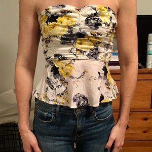 Floral strapless top