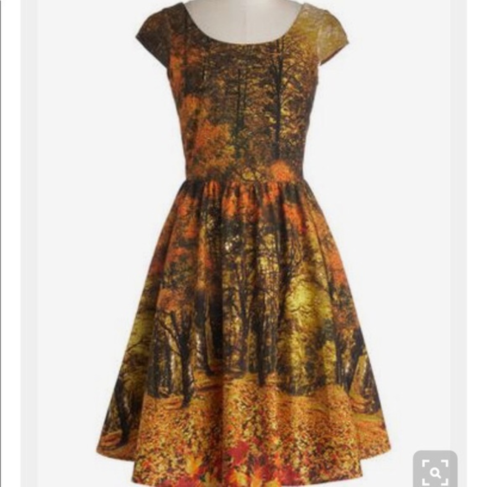 Modcloth Retrolicious Fall Tree Dress