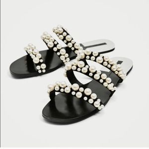 Zara pearl sandals