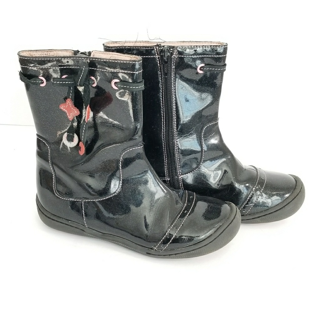 Girls black boots Sz 12