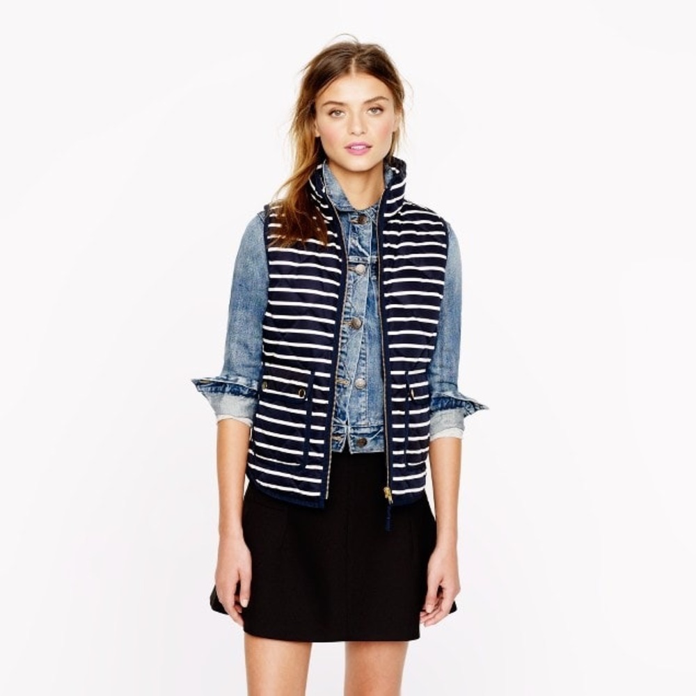 J.Crew Excursion Quilted Vest in Stripe