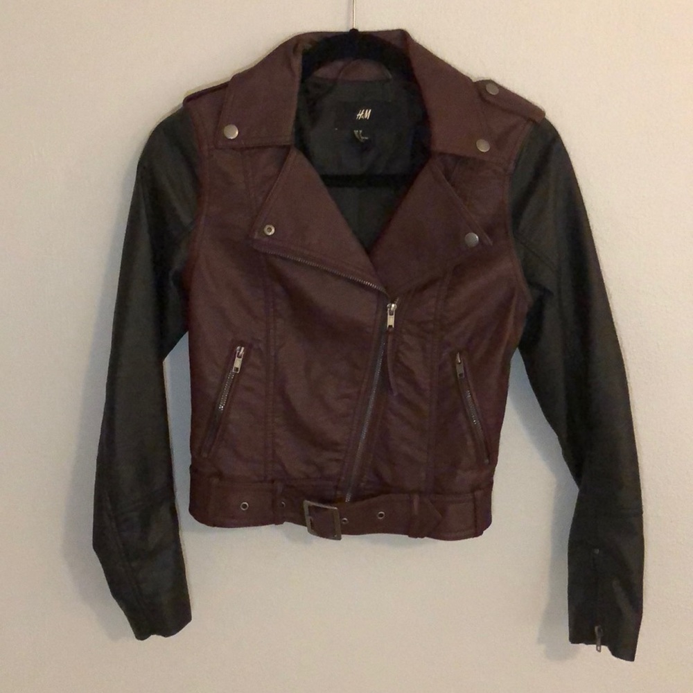 H&M Two-Toned Leather Motorcycle Jacket