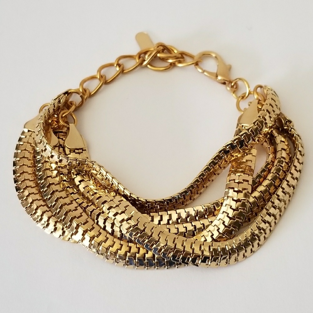 Gold Multi-Chain Anklet