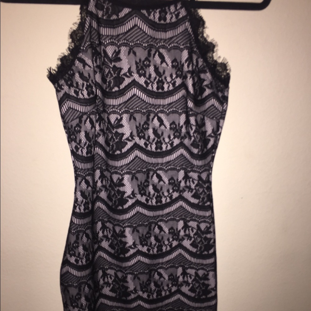 Windsor patterned lace black and white dress