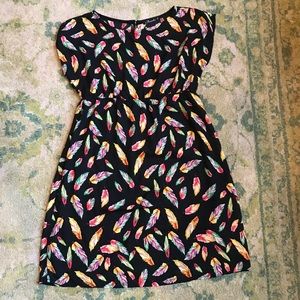 Feather Print Maternity Dress