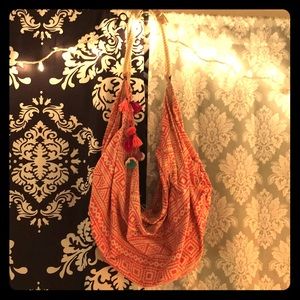 American eagle purse or beach bag pink and cream
