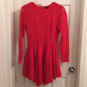 EUC H&M Red Lace Short Dress sz 6