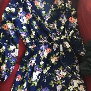 LuLu*s flowered blue dress