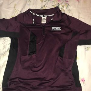 PINK half zip sweater.