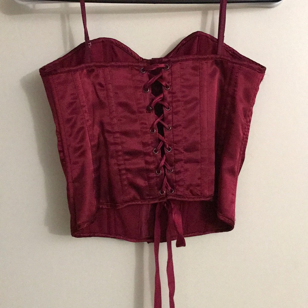 SOLD Red satin corset