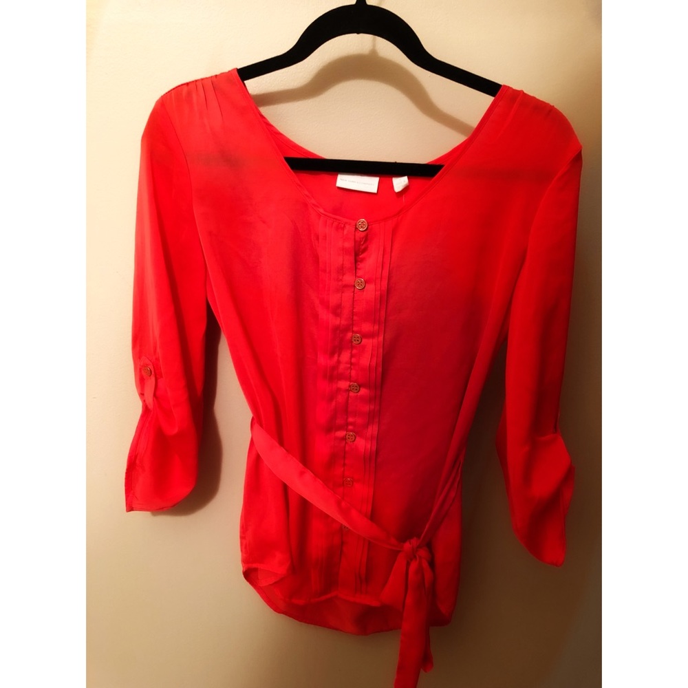NEW !! New York and Company Orange Dress Shirt