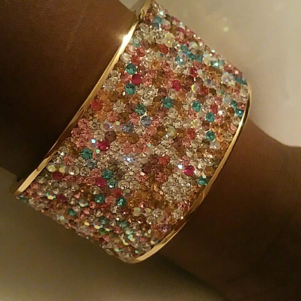 Multi Colored Diamonds with Gold Lining