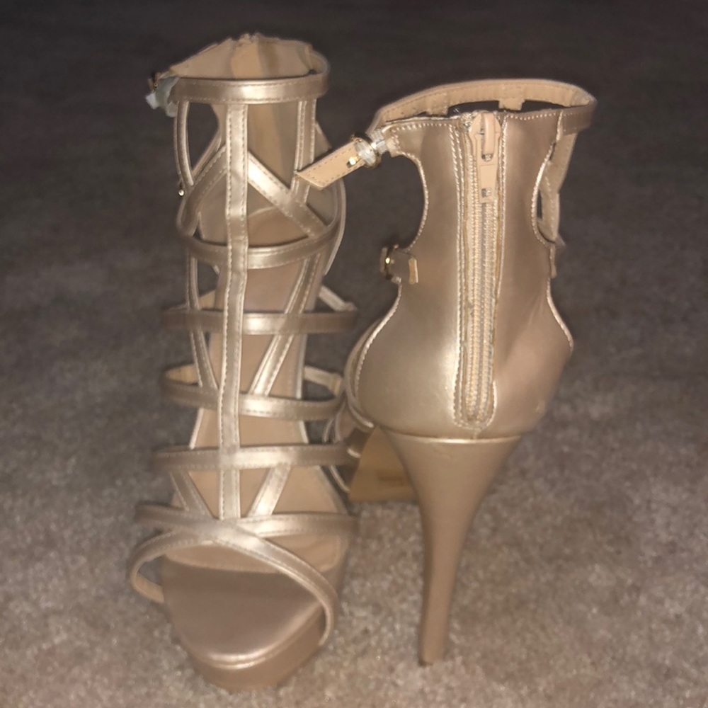 Gold Strappy Heels