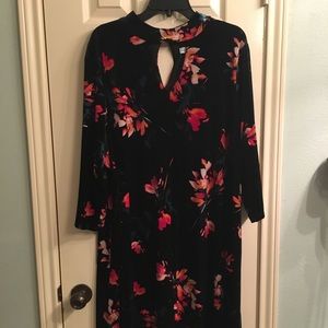 Velour print dress knee length - worn 1x