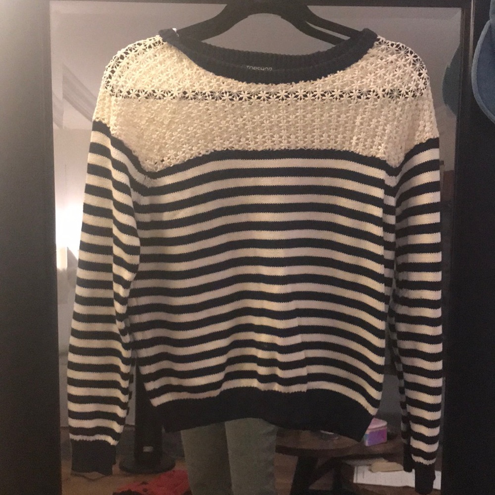 Topshop mix media sweater