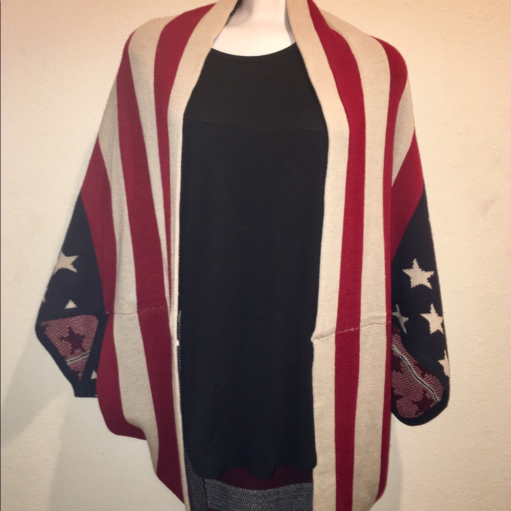 US Flag inspired shrug/sweater o/s