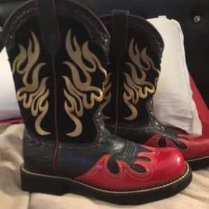 New Ariat Fatbaby Originals Flamed Boots Size 10