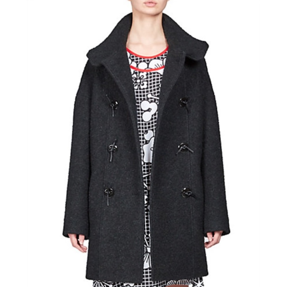 Kenzo Bouclette Cocoon Coat 38 Oversized black