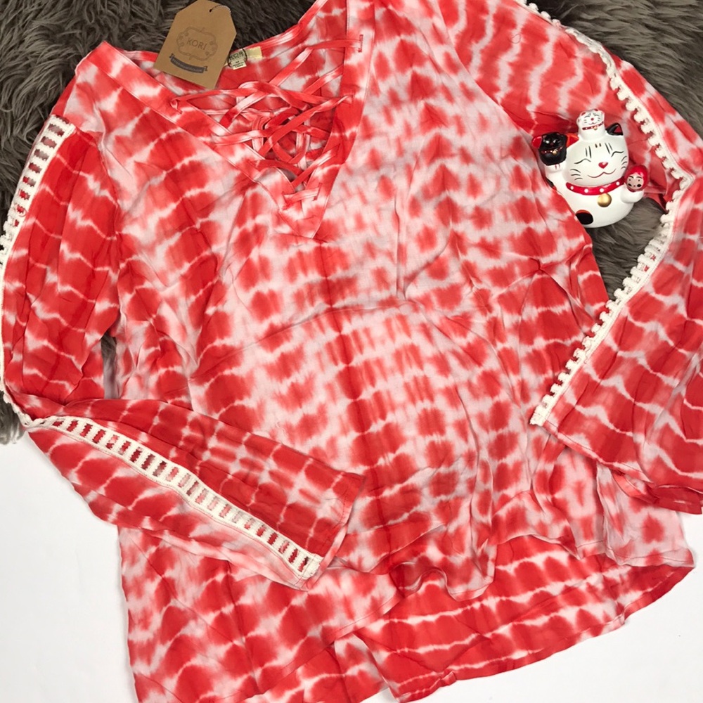 Bell sleeve tie dye tunic