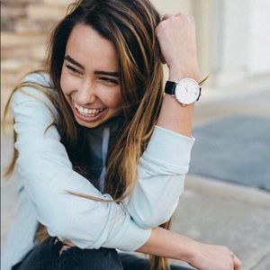 Black Leather and Silver Watch