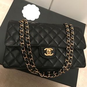 Chanel Timeless Classic in black caviar