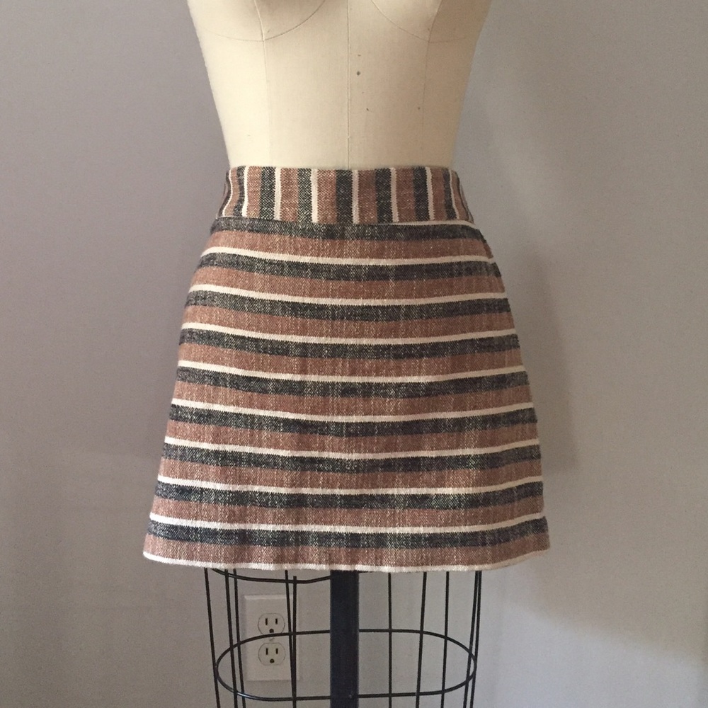 THEORY :: Neutral Stripe Mini Skirt