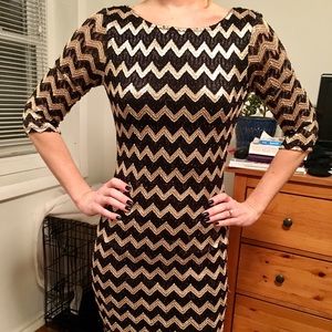 Black and gold chevron dress