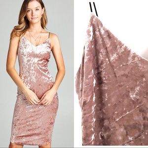 Velvet midi bodycon dress