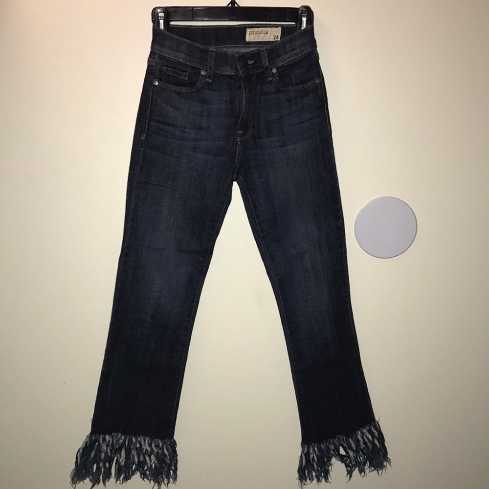 Blue Jeans with Fringe Bottom