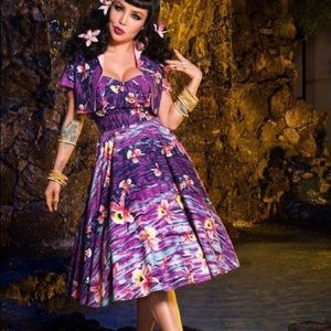 Pinup Hawaiian Tiki Dress with Bolero