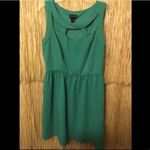 Green Skater Dress Cut Out