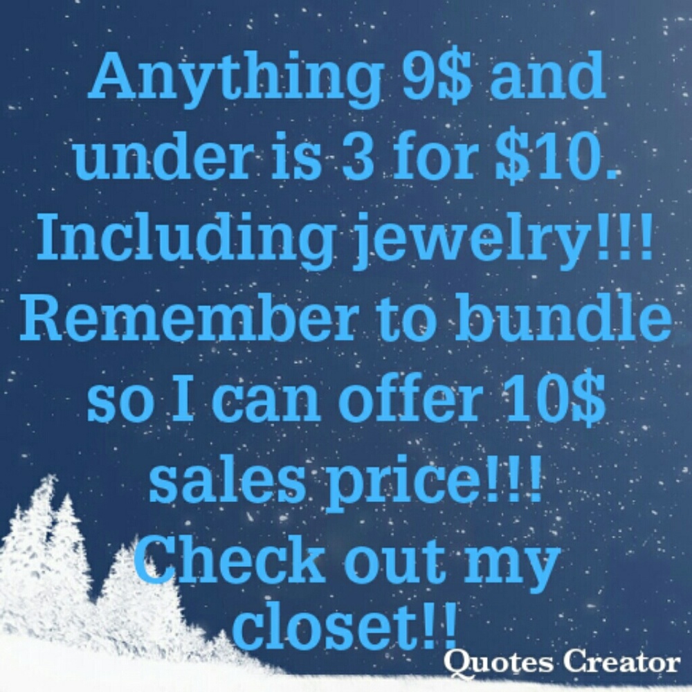 9$ And under!!! Including jewelry!