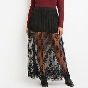 Lace Forever 21 Maxi Skirt