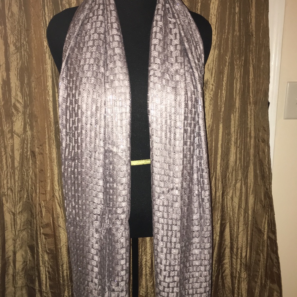 Gray and Silver Fringe Wrap