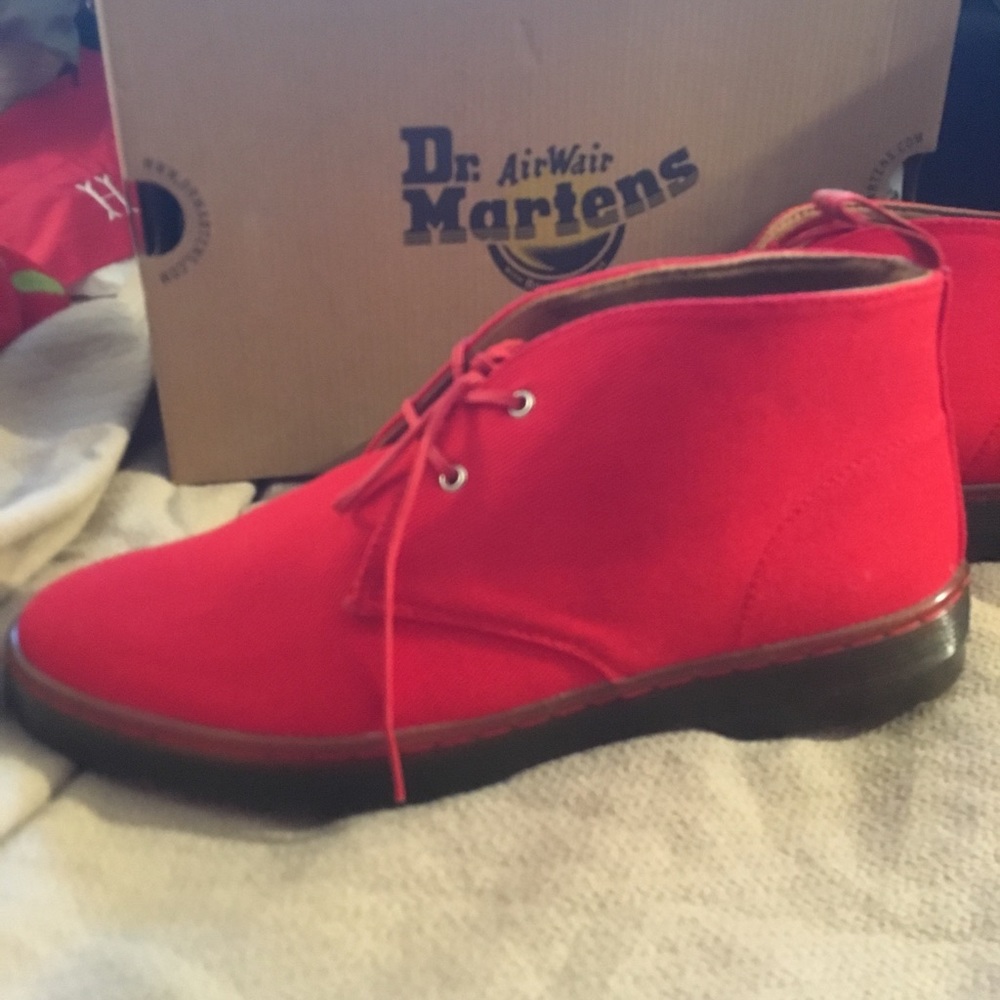 New Dr Martens Daytona Red Canvas Boots UK 9