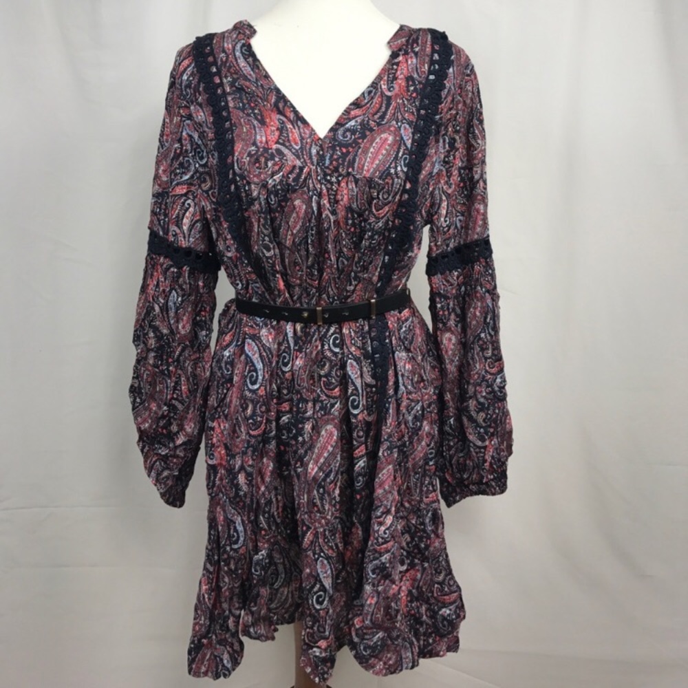 Boho style long sleeve dress