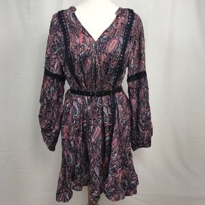 Boho style long sleeve dress