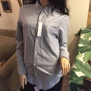 American Apparel Stone Wash Oxford Slim Fit Shirt